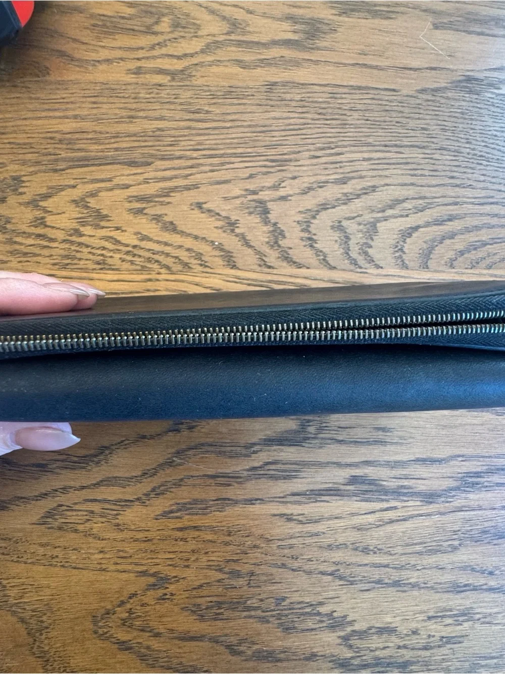 Coach Legacy Black Navy Vintage Trifold Wallet Checkbook Pocket Zip Continental